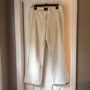 Winter-white wide-ribbed corduroy pants